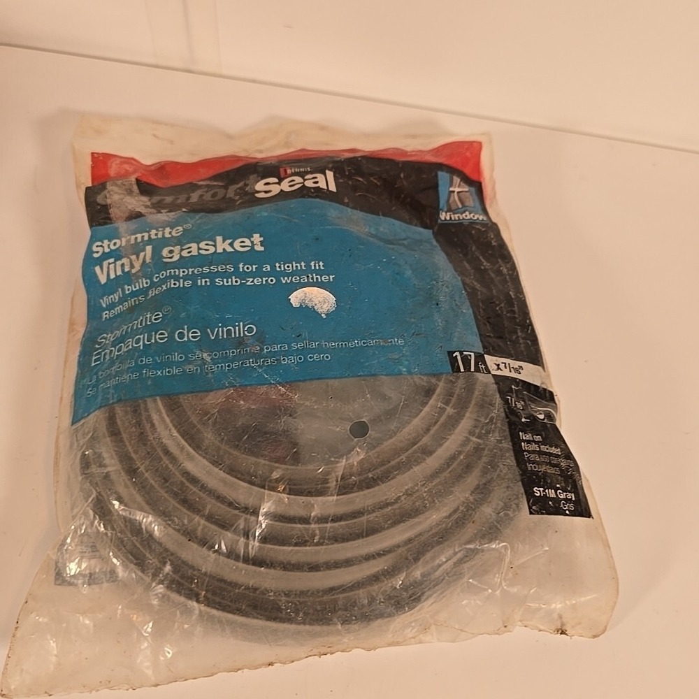 WJ Dennis ST-1M Vinyl Gray Weatherstrip, 17 feet x 7/16"‎